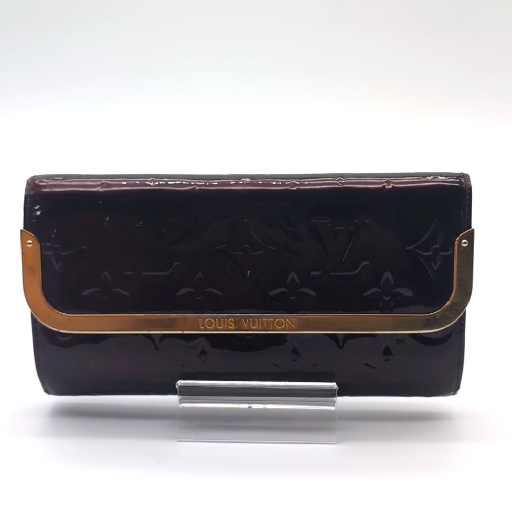 Louis Vuitton Monogram Vernis long wallet Portefeuille Rossmore Amaranto